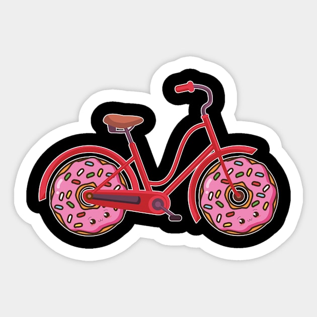 Donut Tire Bicycle Bicycles Cycling Sticker by Print-Dinner